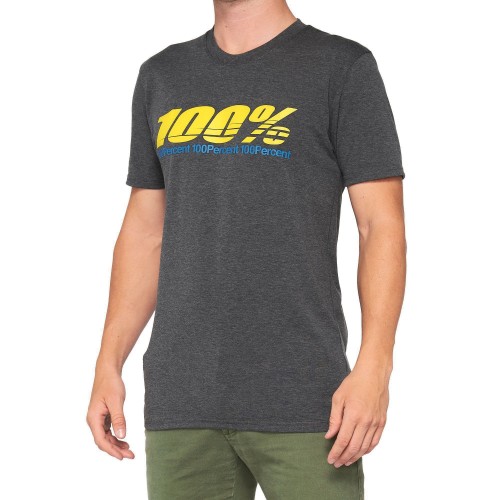 100% - SHIRT - ARGUS TECH TEE CHARCOAL HEATHER