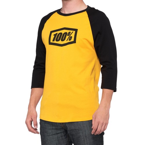 100% - SHIRT - ESSENTIAL 3/4 SLEEVE TEE GOLDENROD