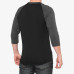 100% - SHIRT - STRIPES 3/4 SLEEVE TECH TEE BLACK