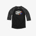 100% - SHIRT - STRIPES 3/4 SLEEVE TECH TEE BLACK
